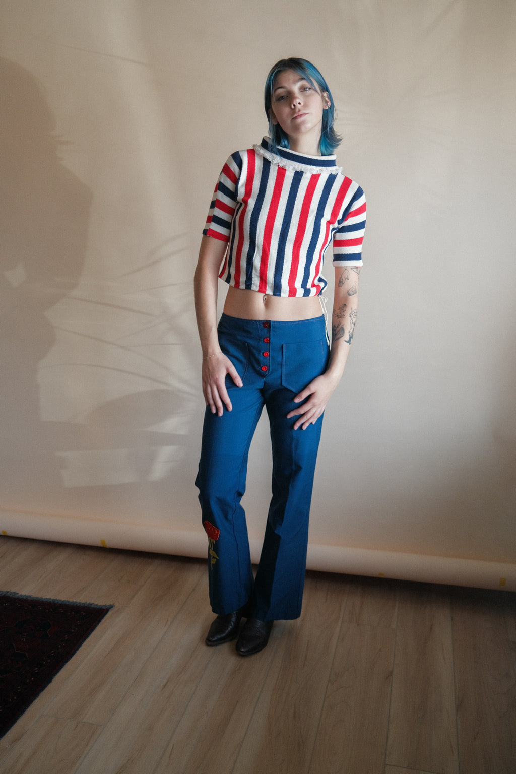 1970's Rose Print Pant