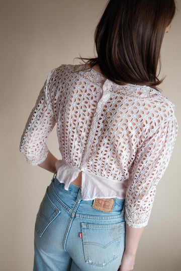 Antique Baby Pink Over Dyed Corset Cover