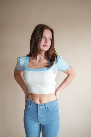 1960's Checkered Cropped Sweater