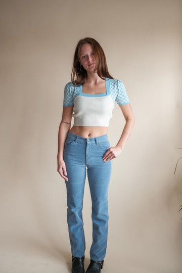 1960's Checkered Cropped Sweater