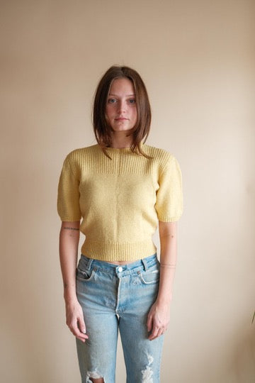 1960's Yellow Cropped Sweater