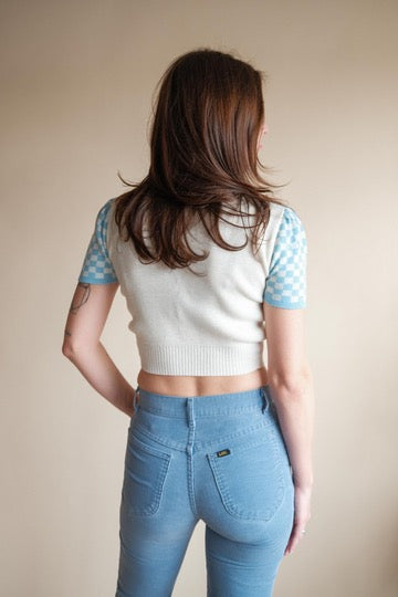 1960's Checkered Cropped Sweater