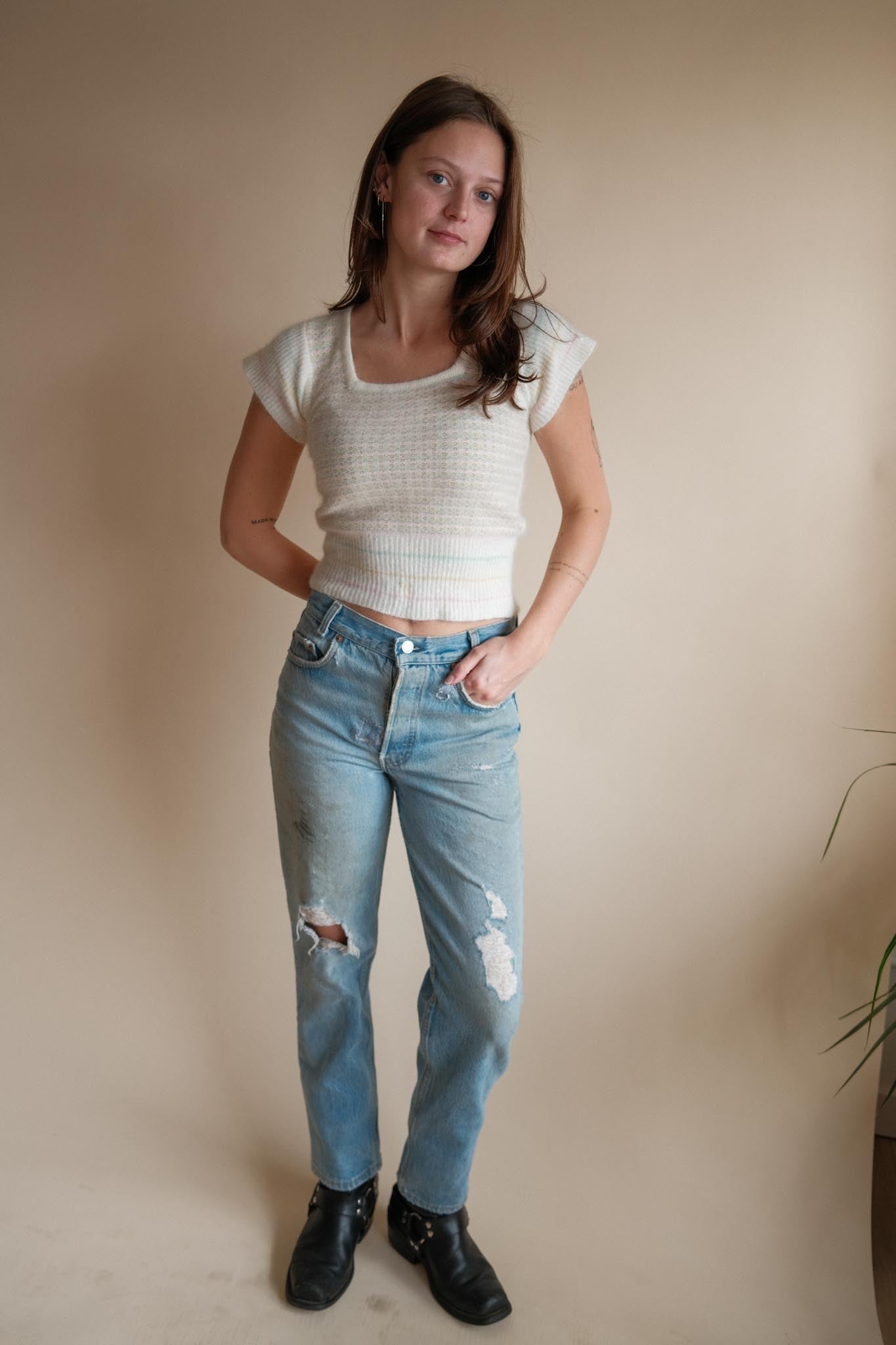 1970's Pastel Cropped Sweater
