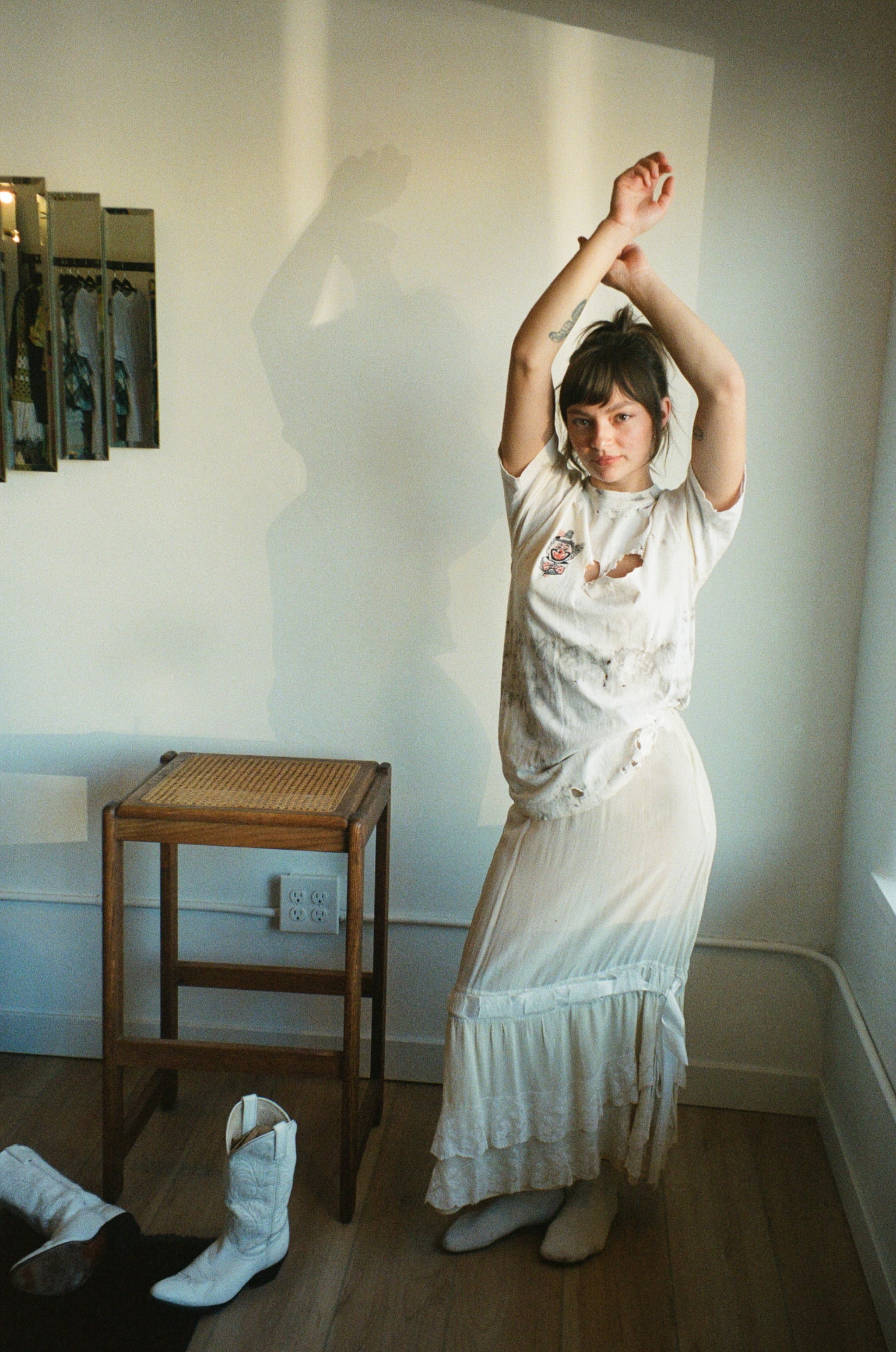 1960's Thrashed Tee with 70's Clown Iron On