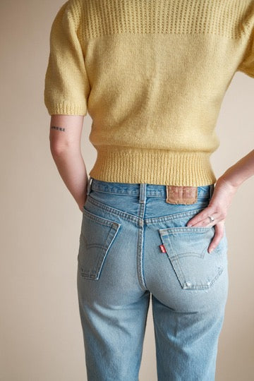 1960's Yellow Cropped Sweater
