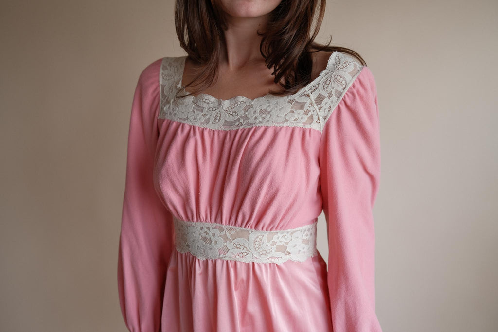 1970's Pink Prairie Mini Dress