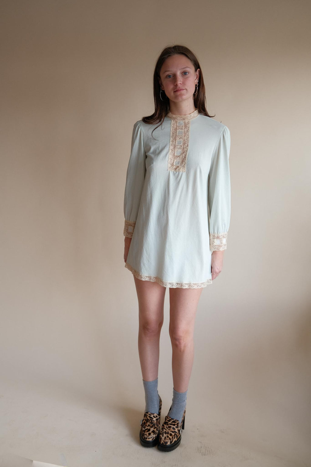 1960's Micro Mint Sheer Mini Dress