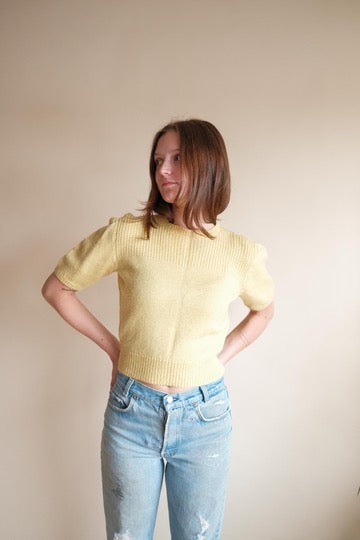 1960's Yellow Cropped Sweater