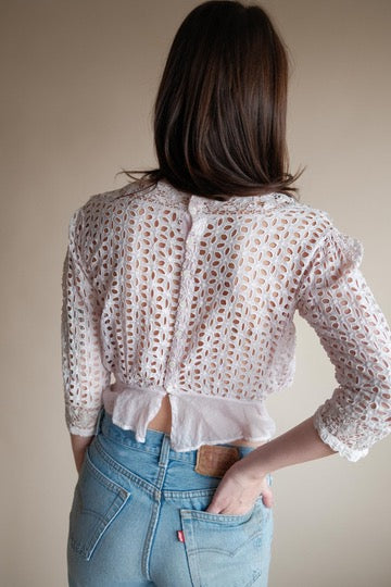 Antique Baby Pink Over Dyed Corset Cover