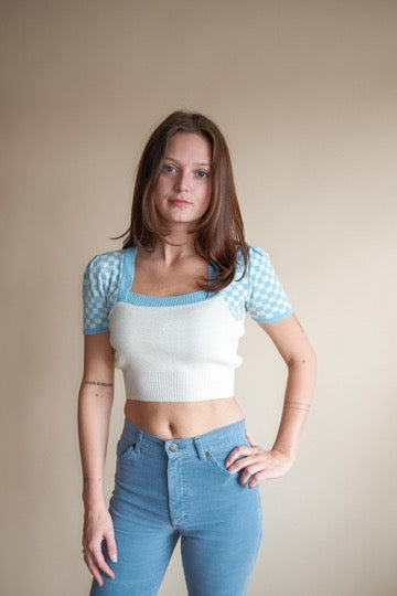 1960's Checkered Cropped Sweater