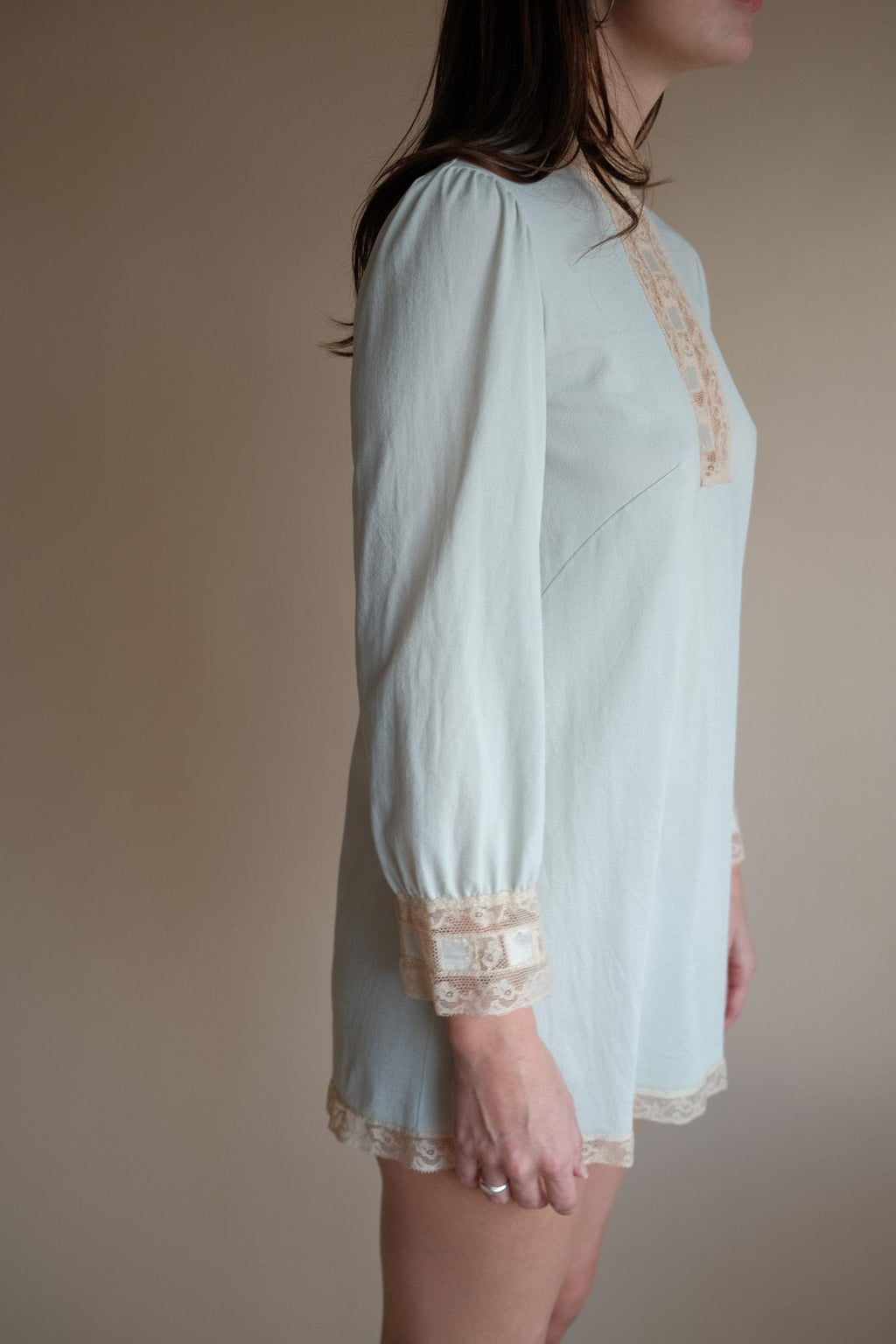 1960's Micro Mint Sheer Mini Dress