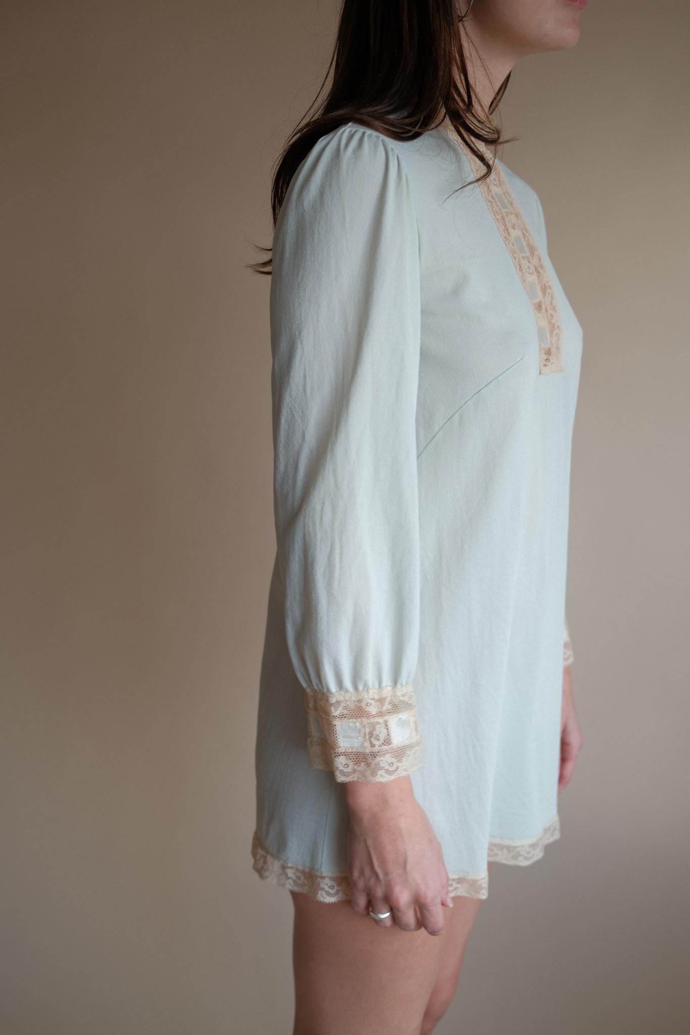 1960's Micro Mint Sheer Mini Dress