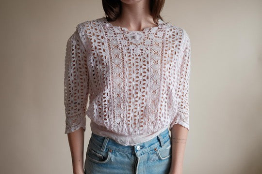 Antique Baby Pink Over Dyed Corset Cover