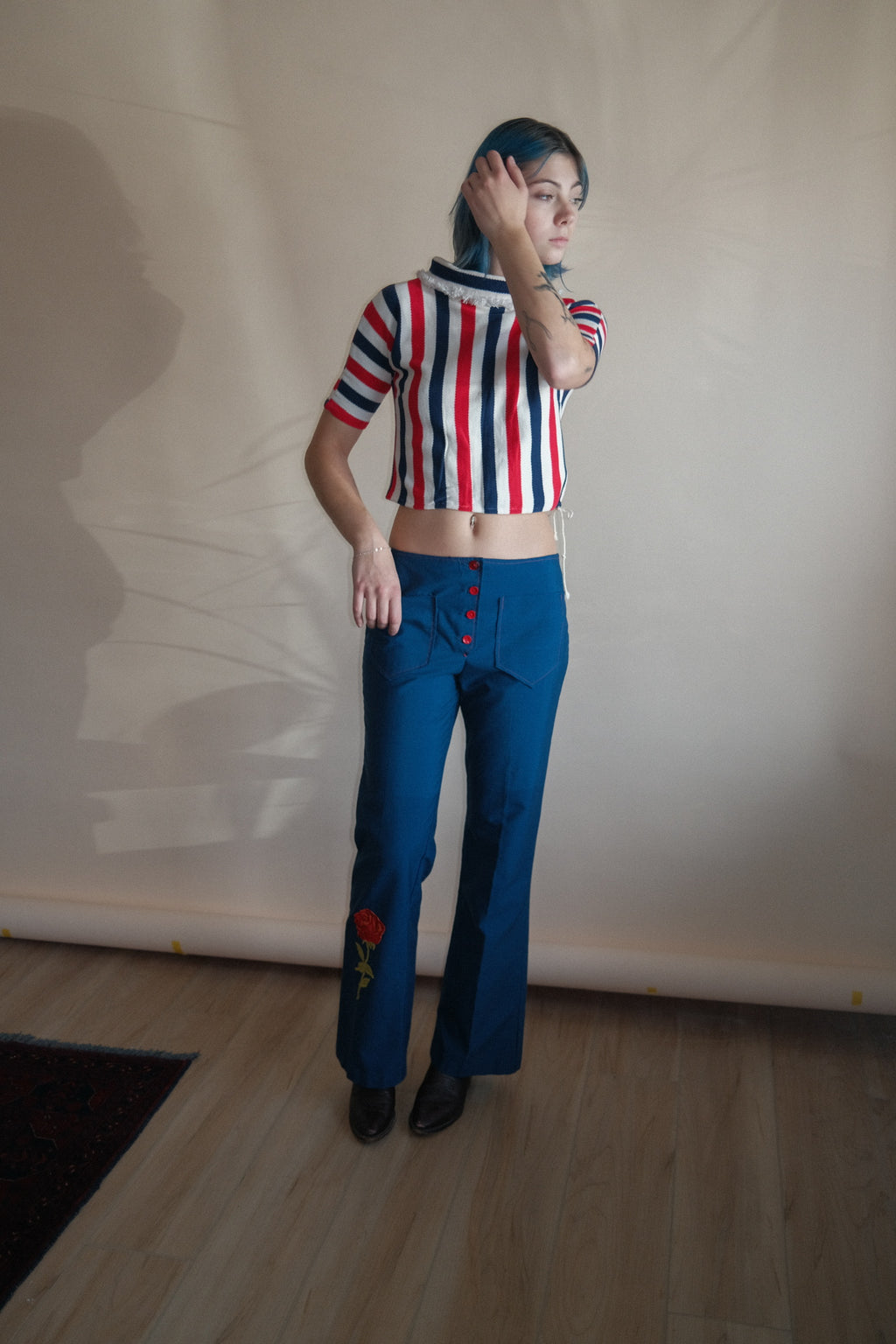 1970's Rose Print Pant