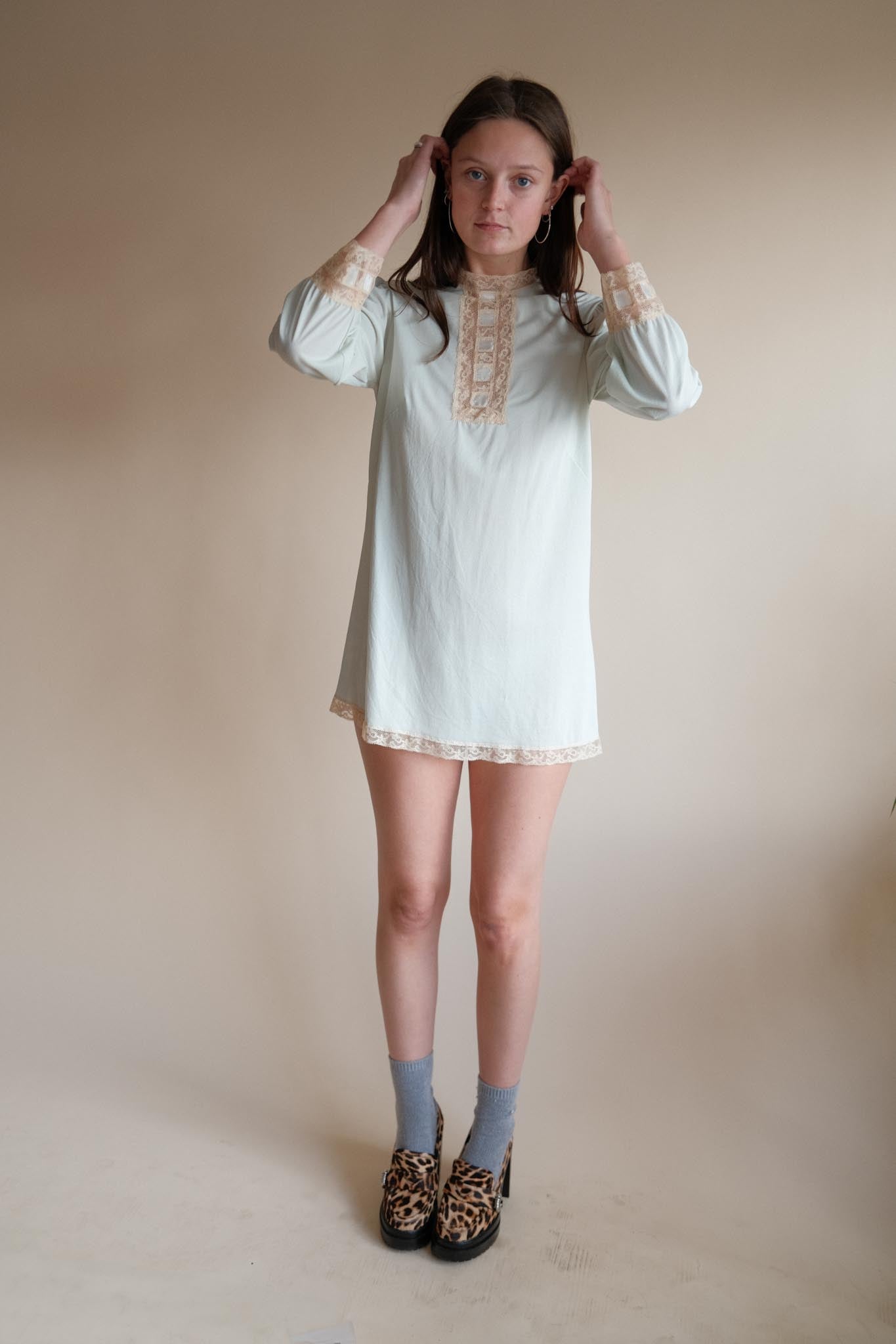 1960's Micro Mint Sheer Mini Dress