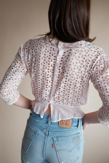 Antique Baby Pink Over Dyed Corset Cover