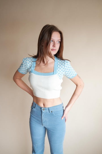 1960's Checkered Cropped Sweater