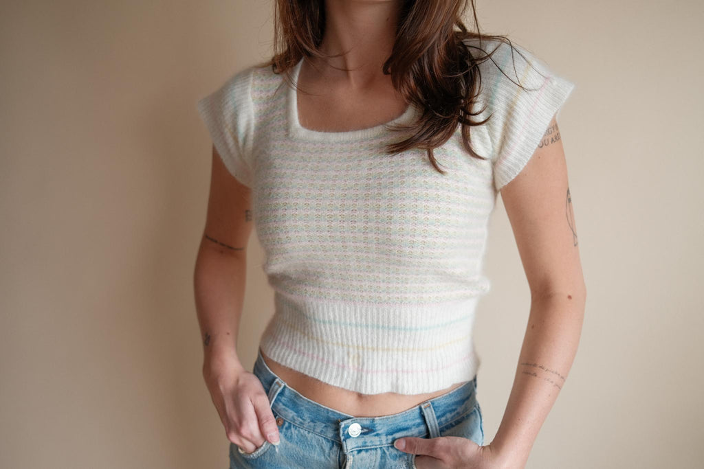 1970's Pastel Cropped Sweater