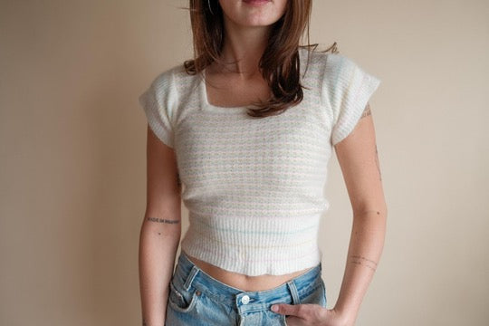 1970's Pastel Cropped Sweater