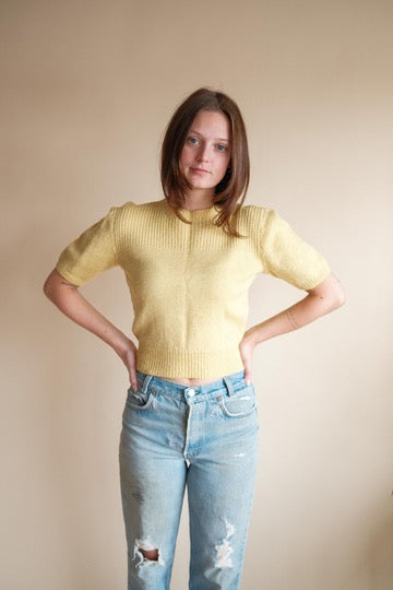 1960's Yellow Cropped Sweater
