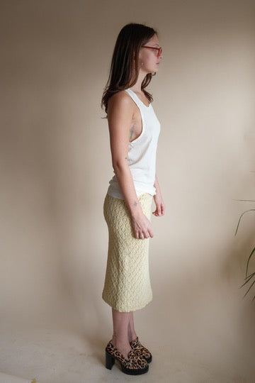 1970's Yellow Knit Skirt