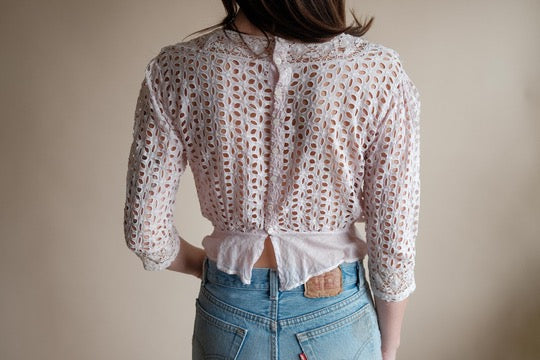 Antique Baby Pink Over Dyed Corset Cover