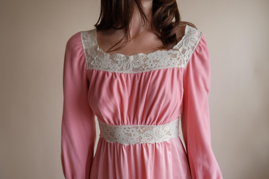 1970's Pink Prairie Mini Dress