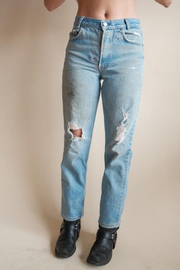 Repaired Made in USA Button Fly Levi's 701's