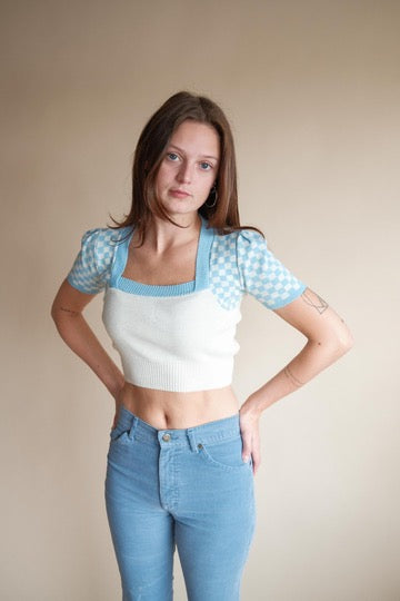 1960's Checkered Cropped Sweater