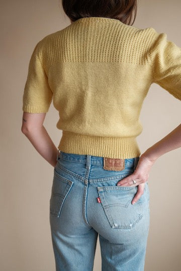 1960's Yellow Cropped Sweater