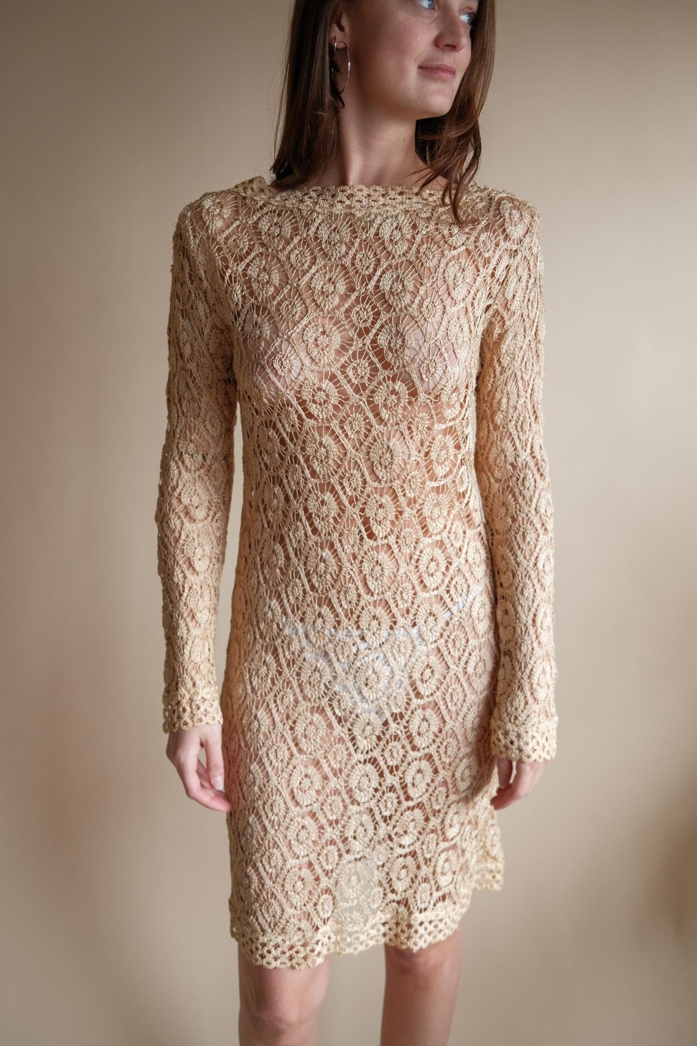 1960's Crochet Mini Dress