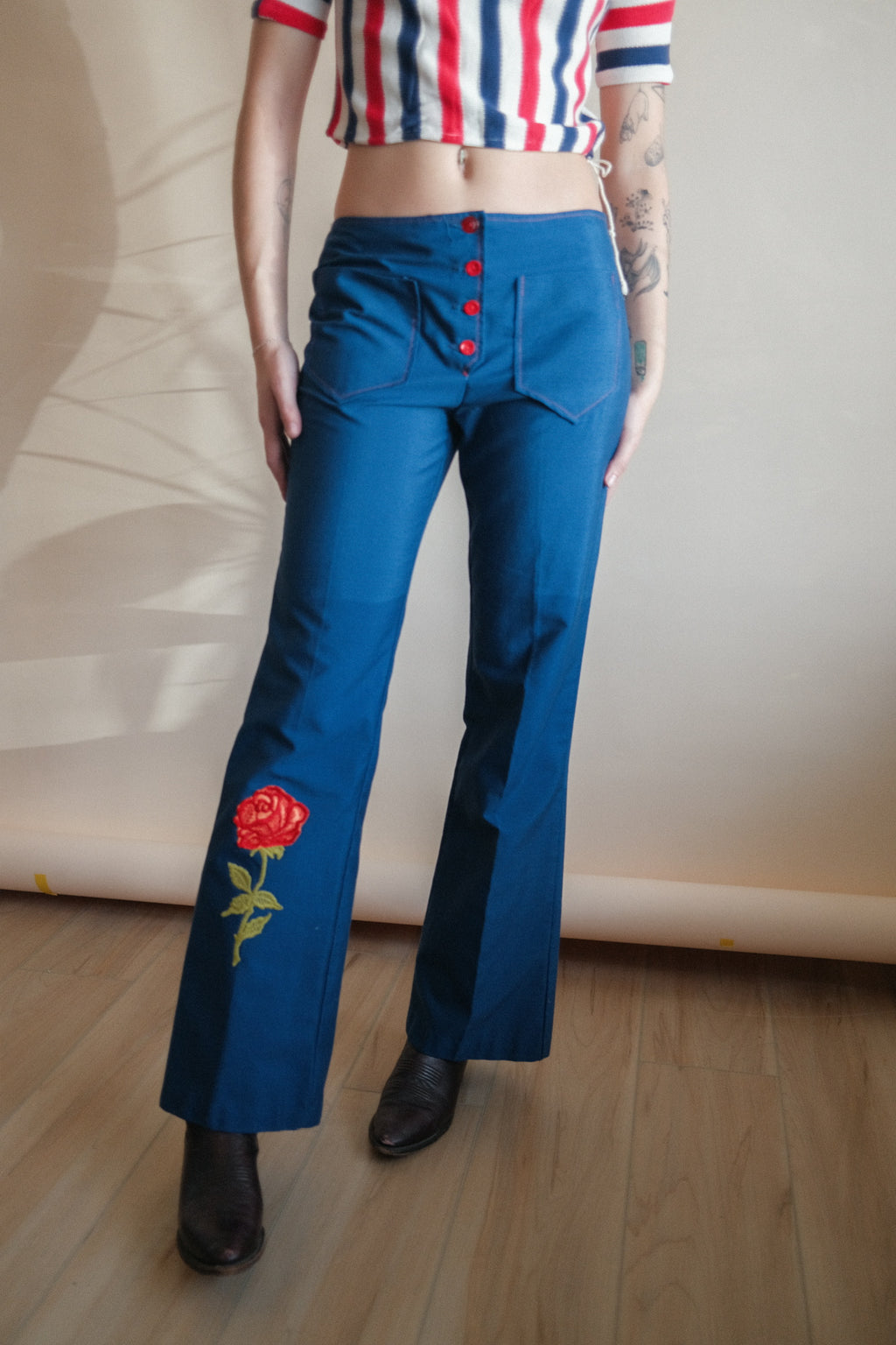 1970's Rose Print Pant