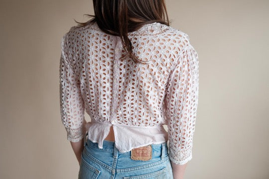 Antique Baby Pink Over Dyed Corset Cover