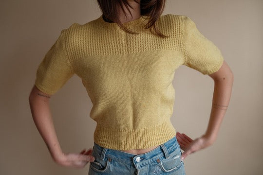 1960's Yellow Cropped Sweater