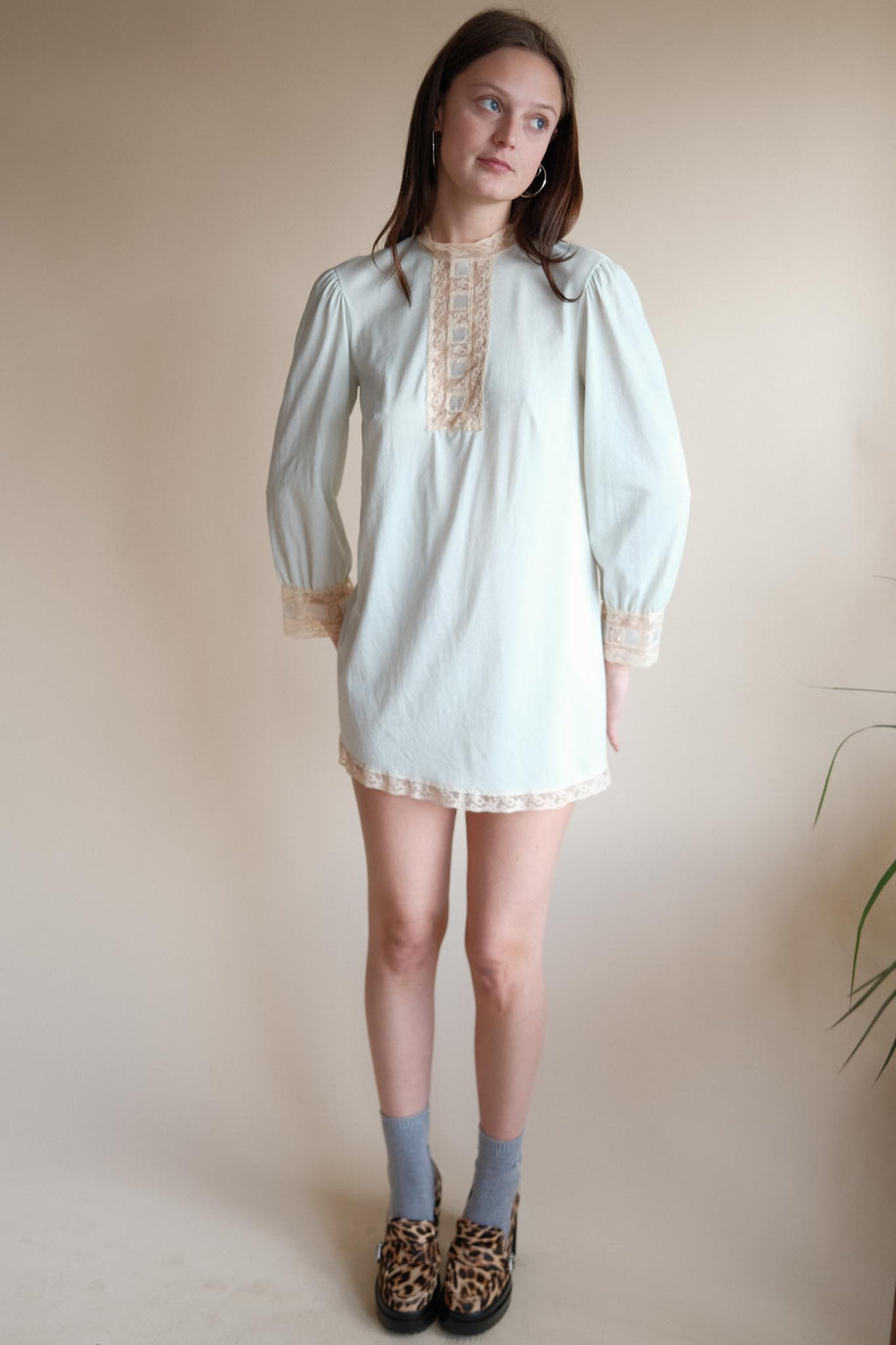 1960's Micro Mint Sheer Mini Dress