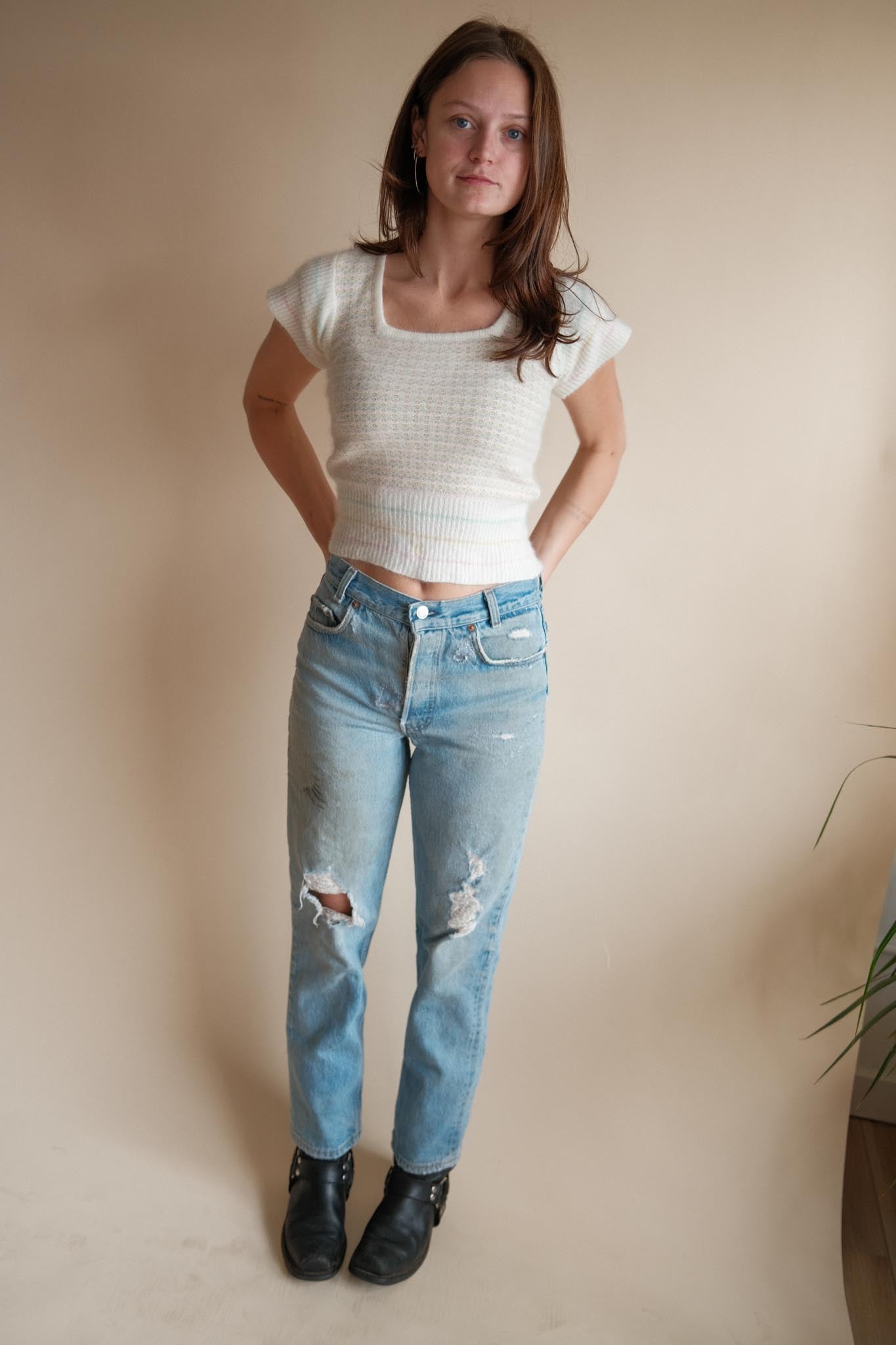 1970's Pastel Cropped Sweater