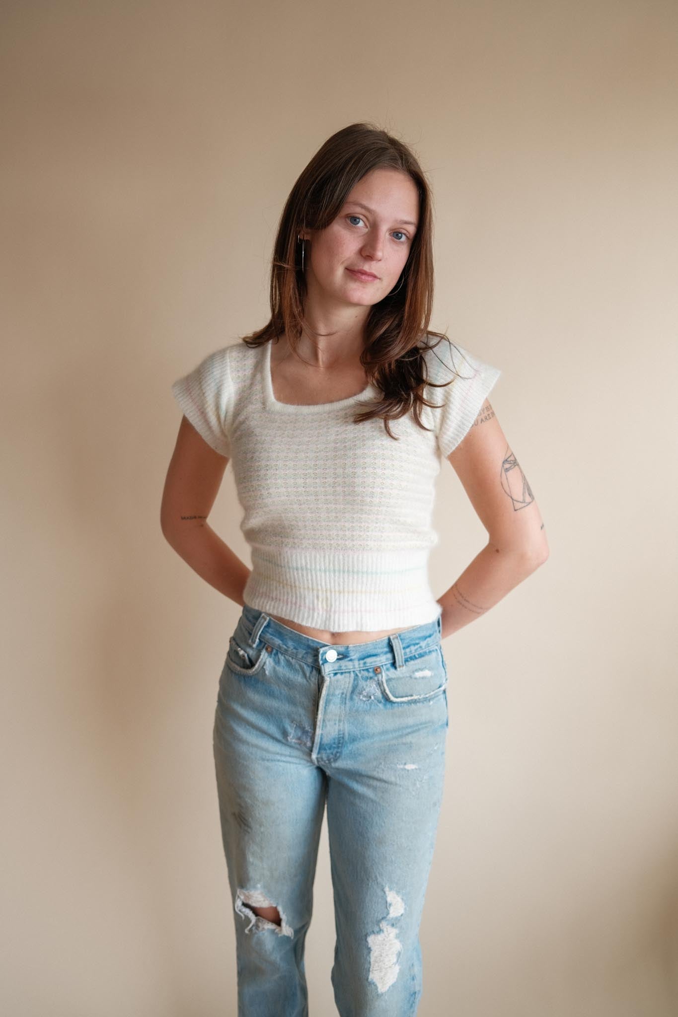 1970's Pastel Cropped Sweater