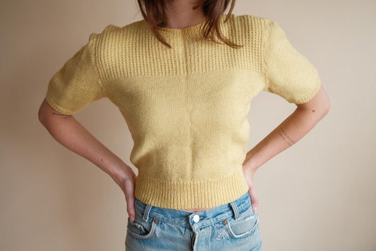 1960's Yellow Cropped Sweater