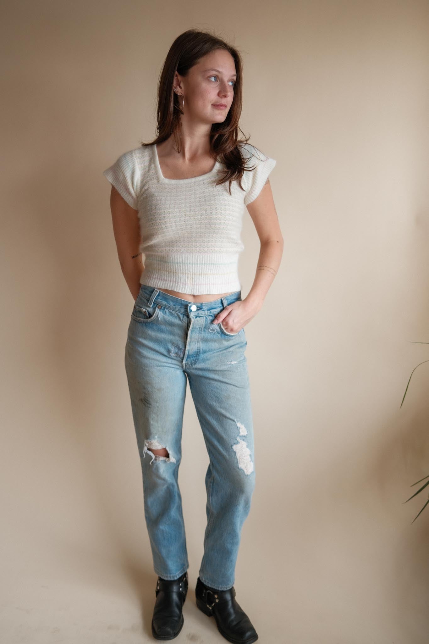 1970's Pastel Cropped Sweater