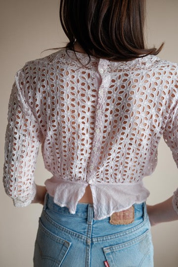 Antique Baby Pink Over Dyed Corset Cover