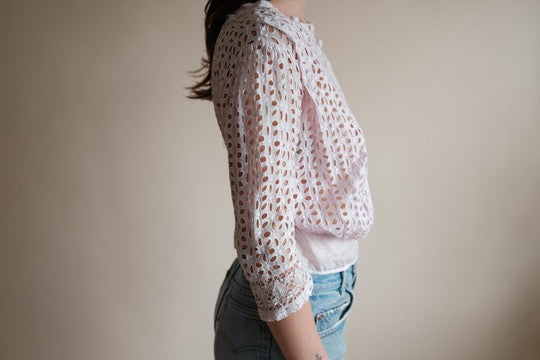 Antique Baby Pink Over Dyed Corset Cover